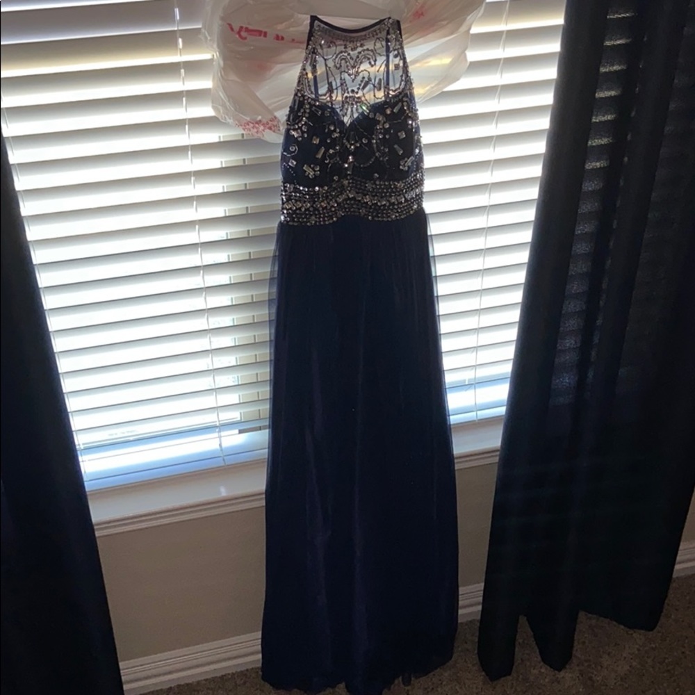dark blue dress